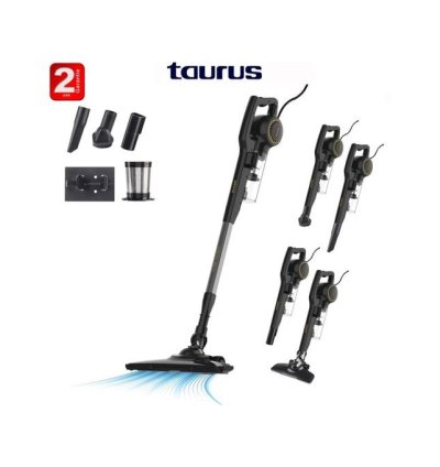 Taurus Aspirateur balai 3 en 1 Homeland Endless 600W, câble de 6m, aspirateur cyclone, adapté à toutes les surfaces, Noir - 2 ans de garantie