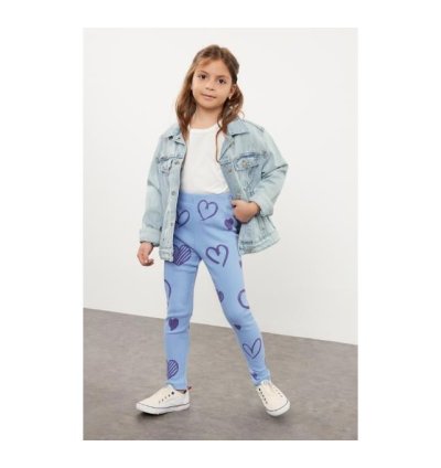 Trendyol Collants Fille Lilas Motif Cœur En