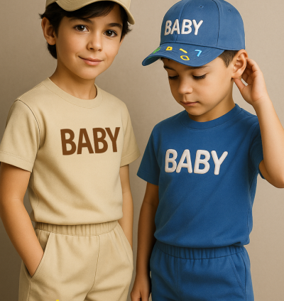 طقم ملابس صيفي قطني "بيبي" للأولاد