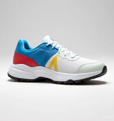 This athletic shoe is made from lightweight materials.