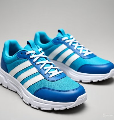 This athletic shoe is made from lightweight materials.