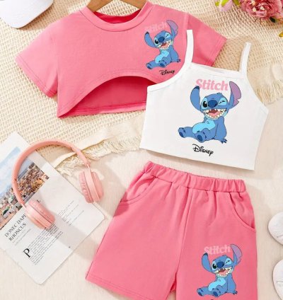 طقم ديزني ستيتش الصيفي للفتيات